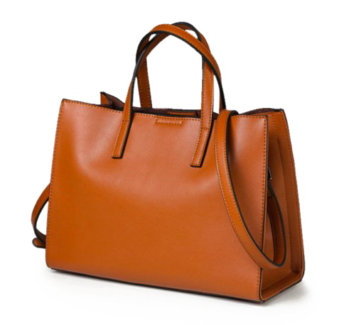 leather handbag, stylish tote, orange purse, women's accessory, Leather Bag PNG