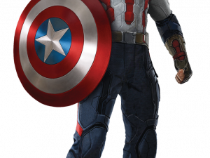 superhero character, shield bearer, patriotic hero, comic book icon, Marvel PNG