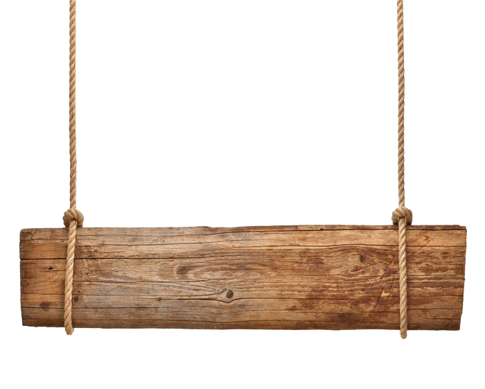 wooden sign, rustic decor, hanging plank, rope attachment, Wooden Sign PNG