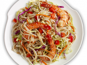 shrimp stir-fry, vegetable noodles, Asian cuisine, healthy seafood dish, Noodles PNG