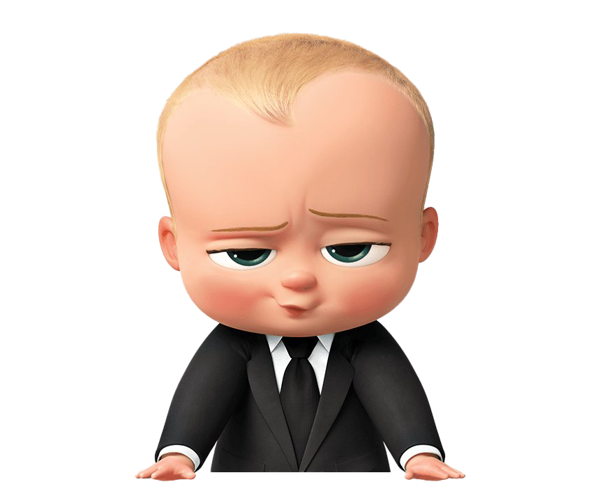 animated baby, business attire, cartoon character, humorous expression, The Boss Baby PNG