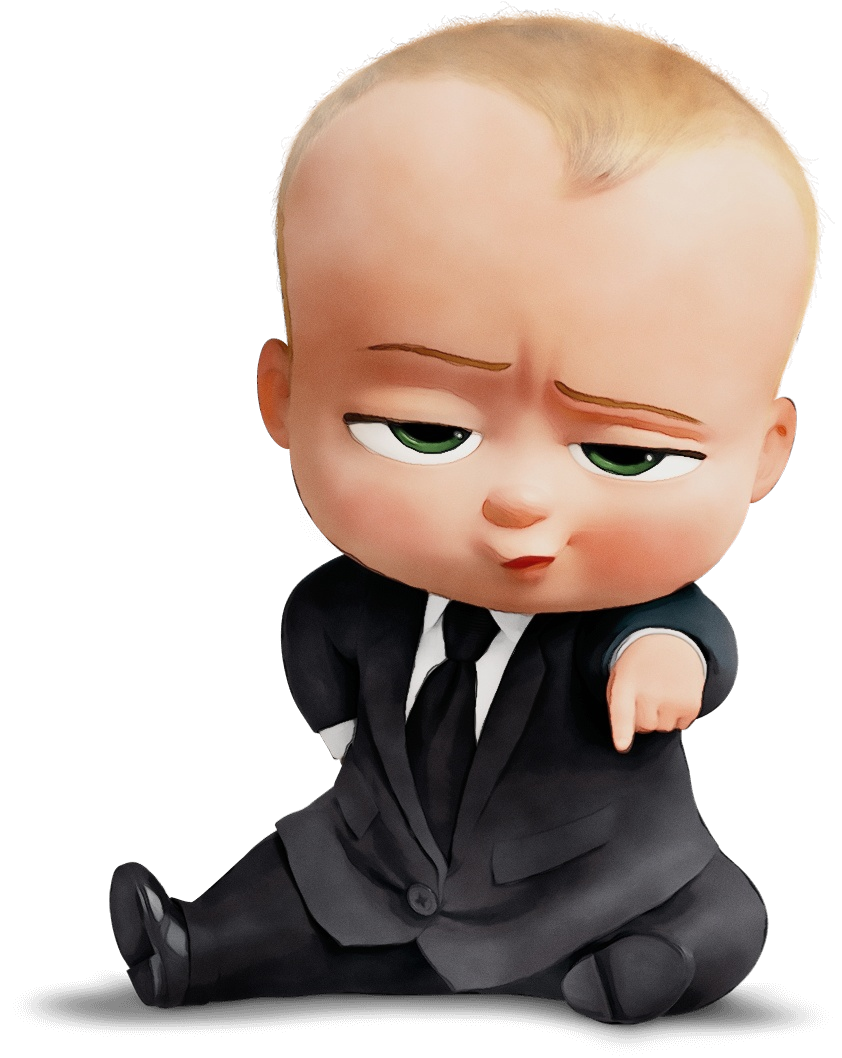 animated character, baby in suit, humorous illustration, business baby, The Boss Baby PNG