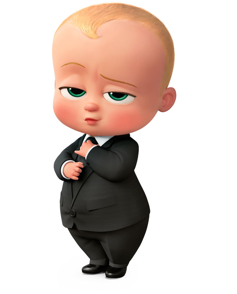 animated baby character, business suit toddler, mischievous infant, cartoon baby executive, The Boss Baby PNG