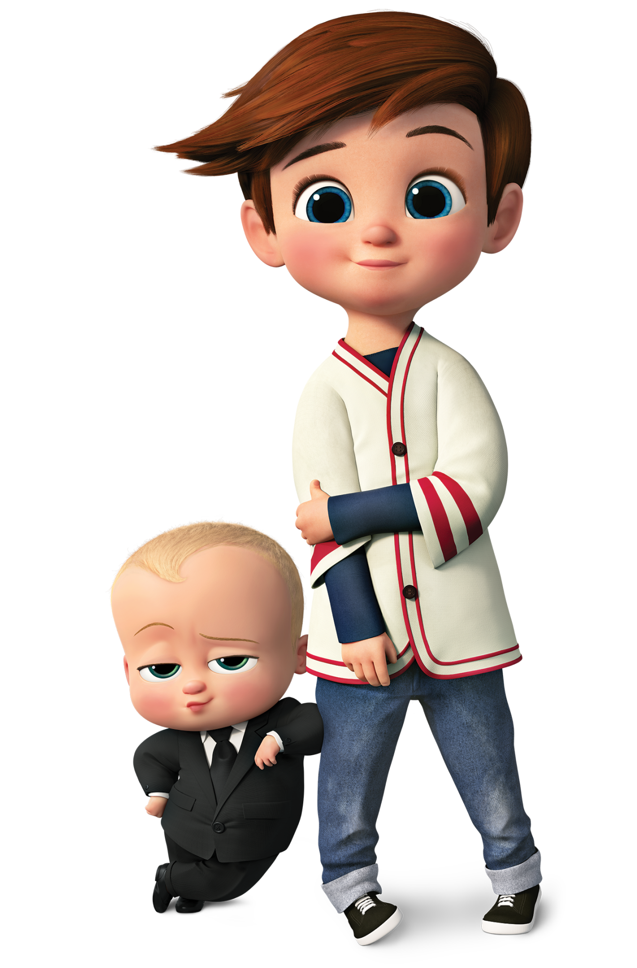 animated characters, family comedy, sibling rivalry, cartoon duo, The Boss Baby PNG