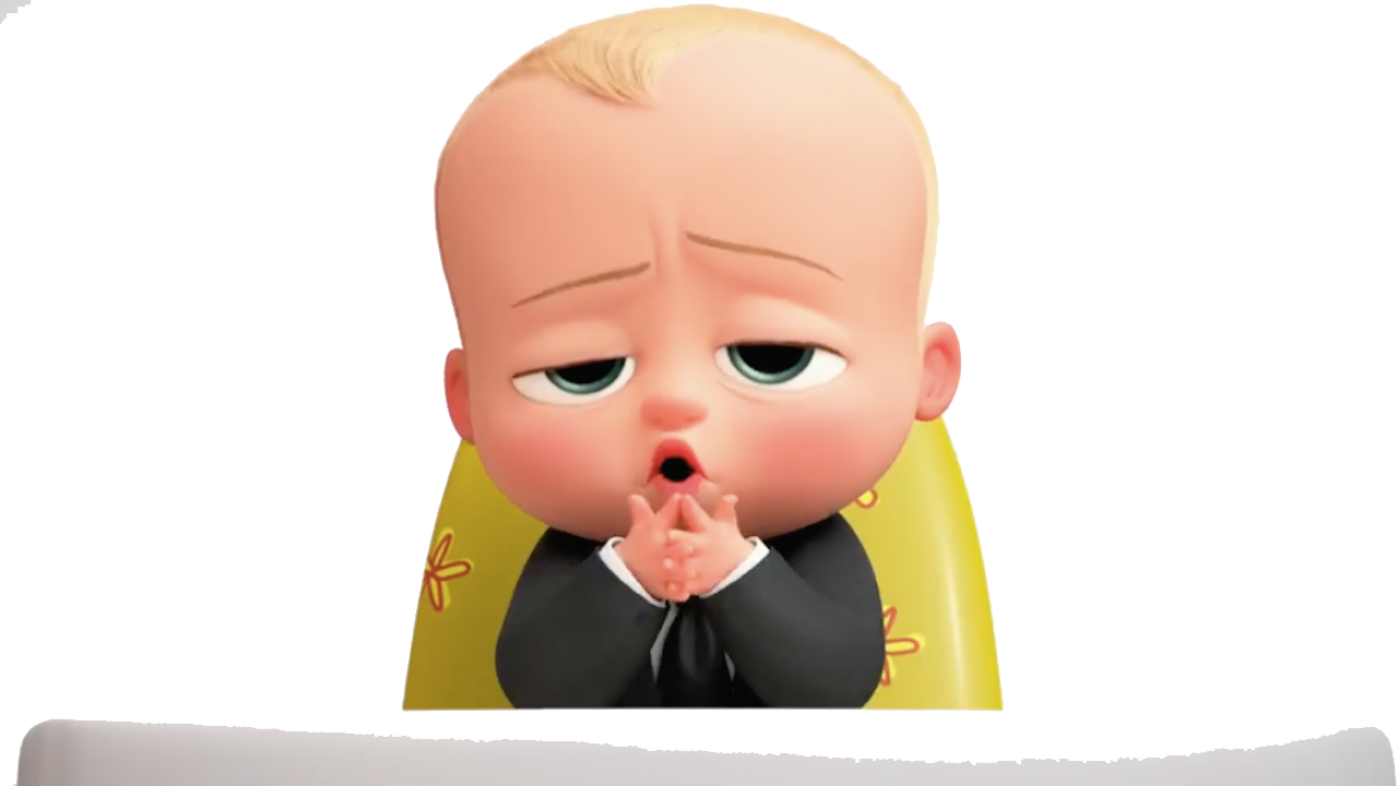 animated baby character, business attire infant, cartoon boss baby, humorous toddler expression, The Boss Baby PNG