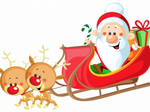 Santa Claus, Christmas sleigh, reindeer, holiday decorations, Santa Claus PNG