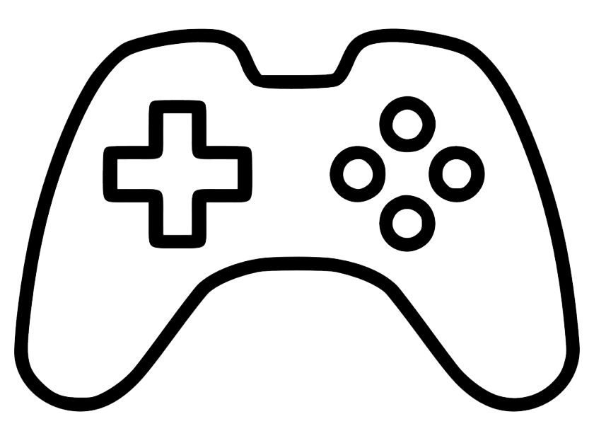 Game controller, flat design, minimalistic style PNG