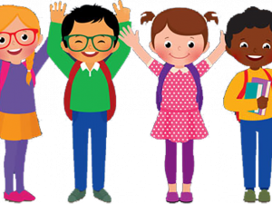 children celebrating, diverse kids, joyful expressions, animated characters, Student PNG