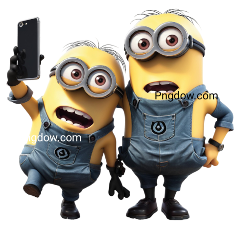 minions png playing mobile with friend