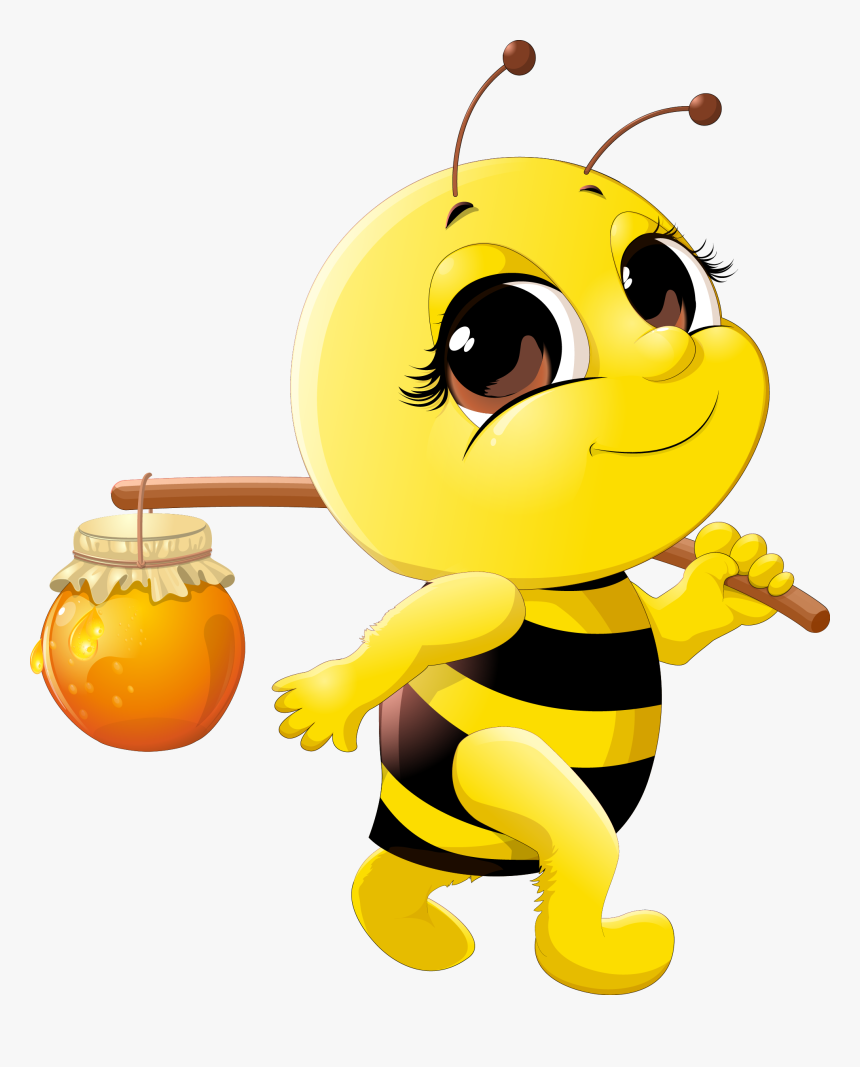 Cartoon Honey Bee Clip Art Honey Bee Animated Bees Cartoon Png Image ...