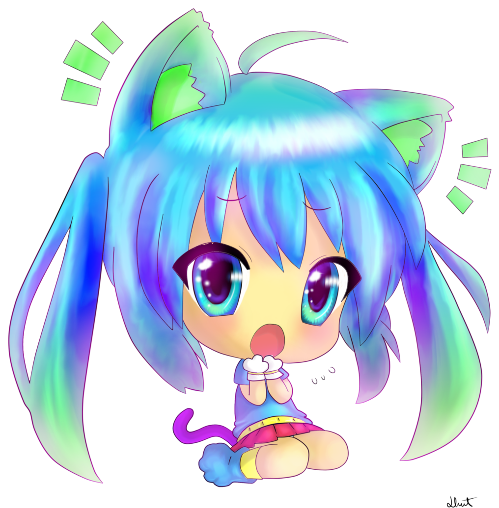 Cute Anime Chibi Cat Girl