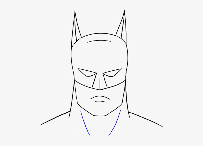 Drawn Face Batman - Batman Head Drawing Easy - 678x600 PNG Download - PNGkit