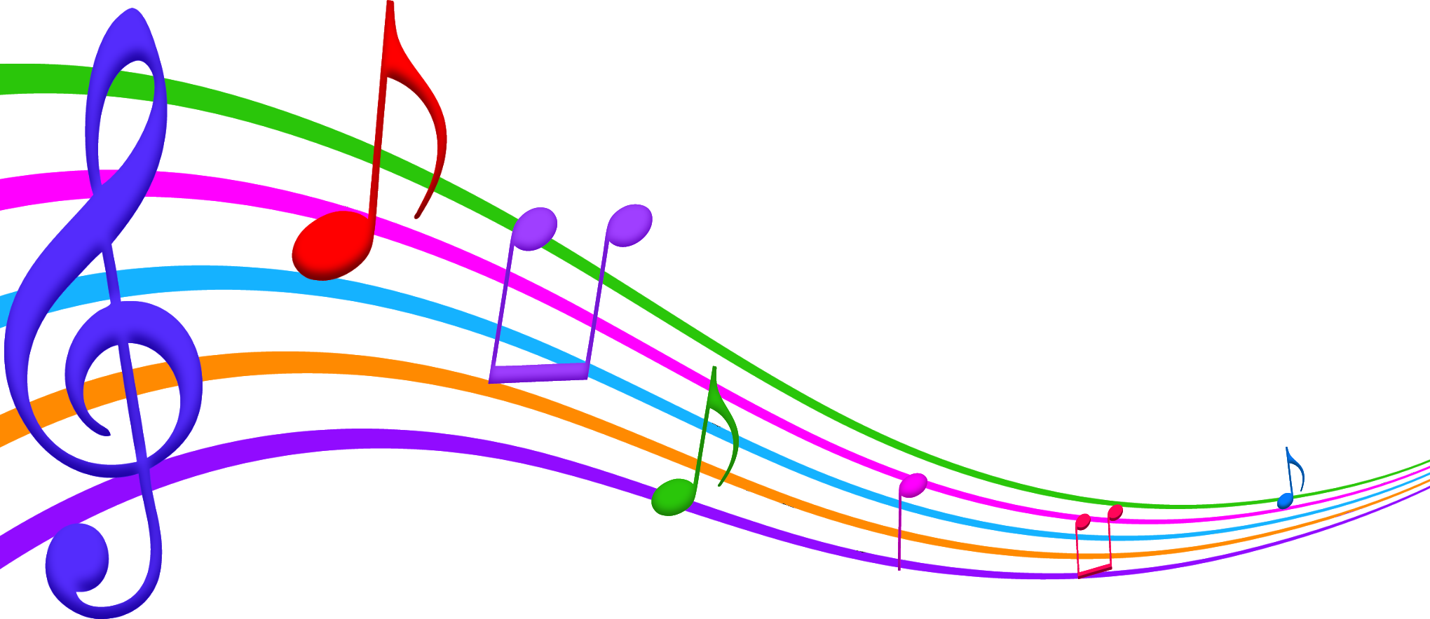 Colored Music Notes, Vibrant Musical Symbols, Artistic Note Elements PNG Image