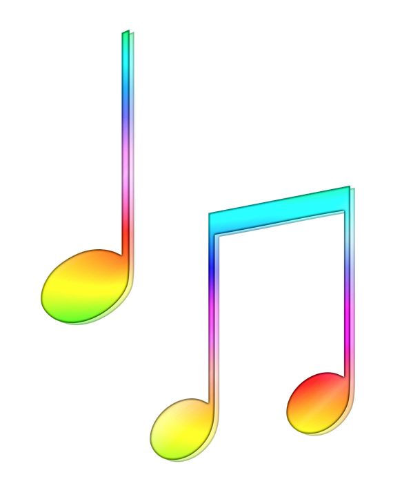 Colored Music Notes, Vibrant Melody, Musical Symbols Free PNG