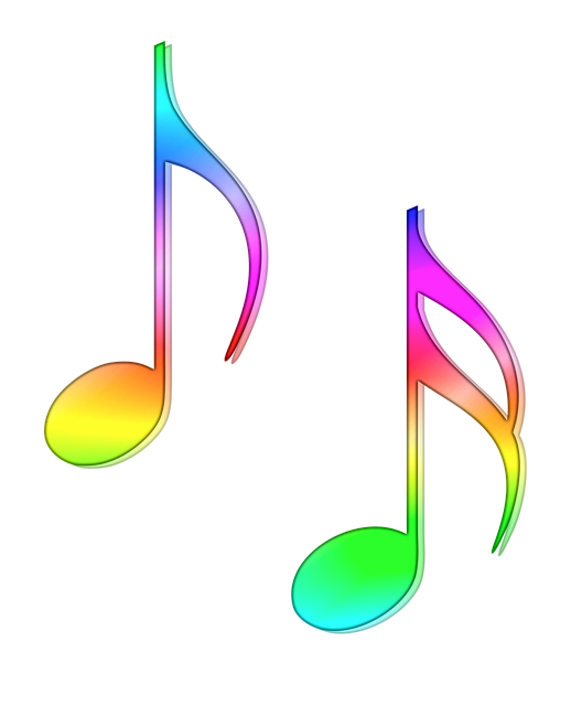 Colored Music Notes, Vibrant Musical Symbols, Artistic Note Illustrations Free PNG