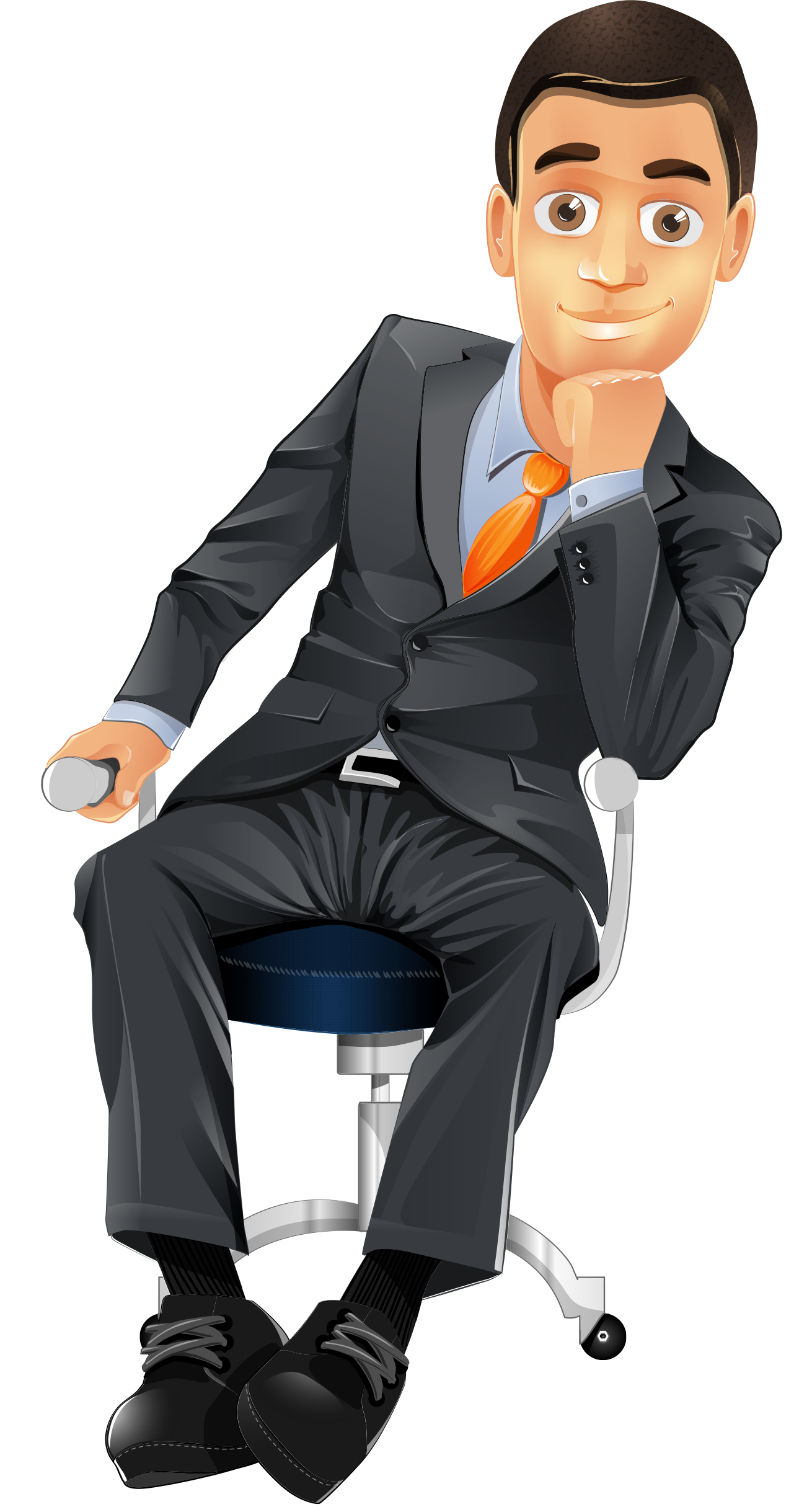 Businessman Sitting, Office Worker, Professional Attire PNG Image