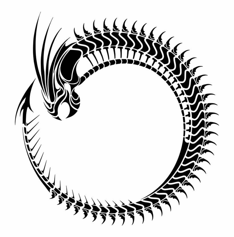 Circle Dragon Outline, Emblem, Circular PNG