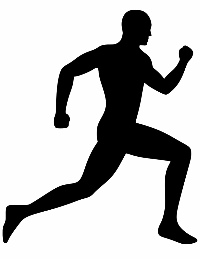 Running Man Black, Sports Silhouette, Athletic Figure Transparent PNG