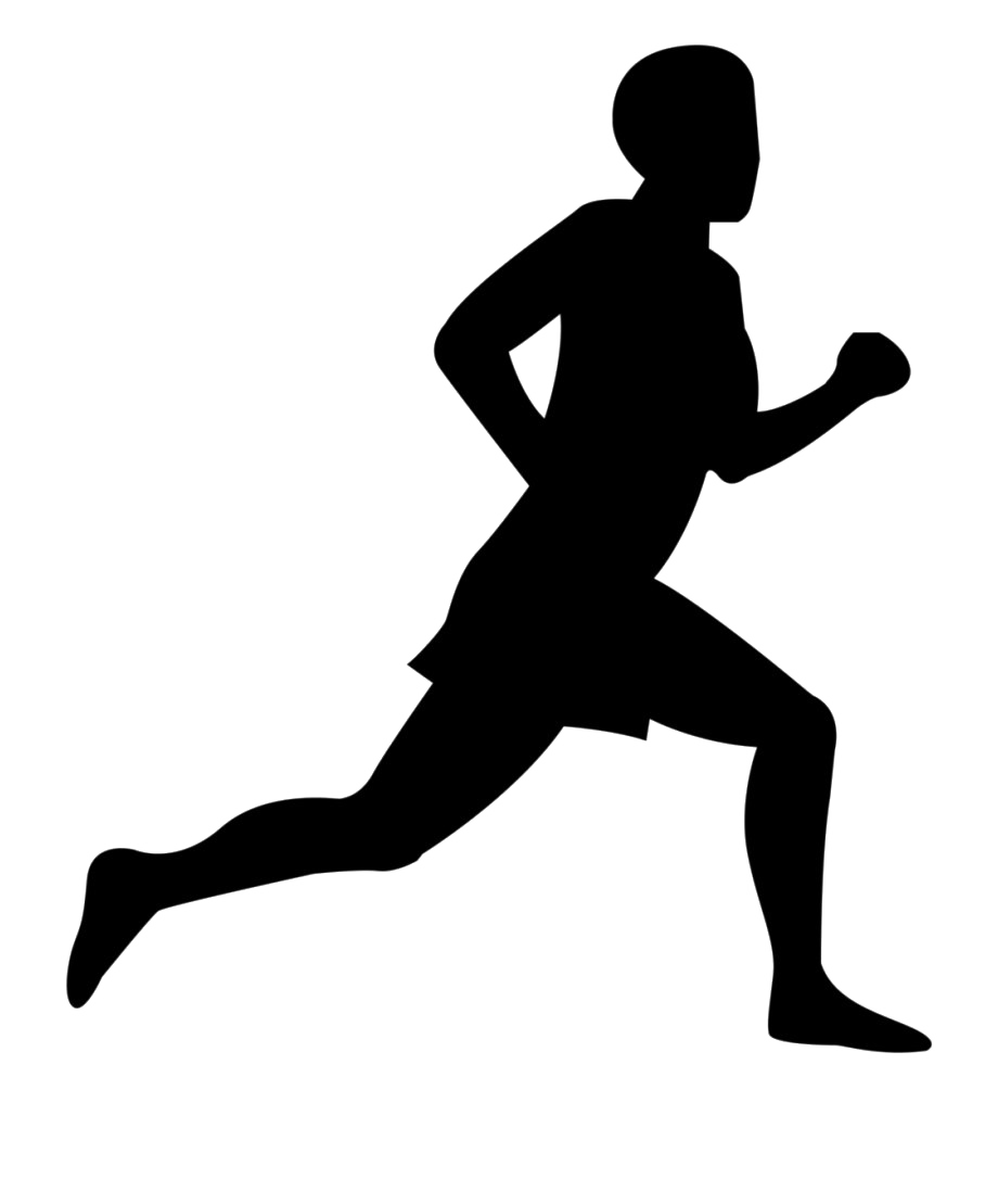 Running Man Silhouette, Athletic Figure, Sports Icon Free PNG