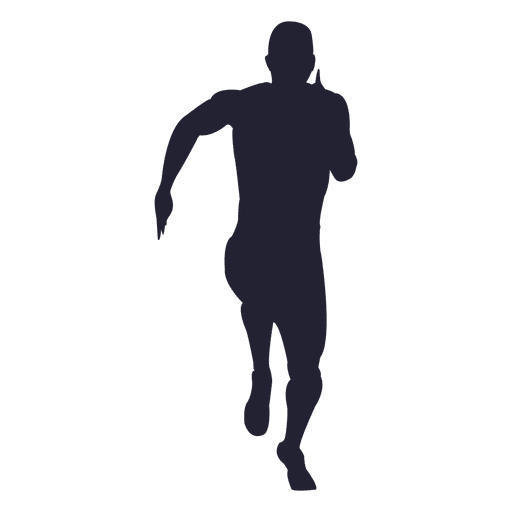 Running Man Silhouette, Black Figure, Athletic Icon PNG