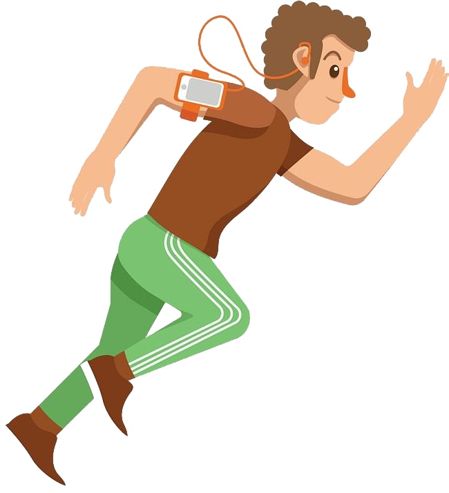 Running Man Clip, Athletic Pose, Action Stance PNG Image