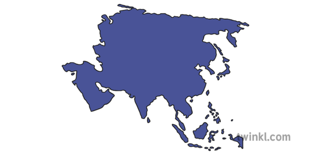 Asia Map, Outline, Regions Transparent PNG