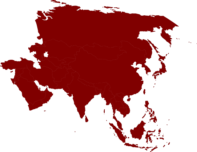 Asia Red Map, Vector Art, Geographic Representation PNG Image