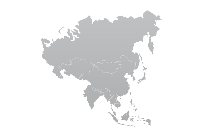 Gray Asia Map, Outline, Vector Free PNG