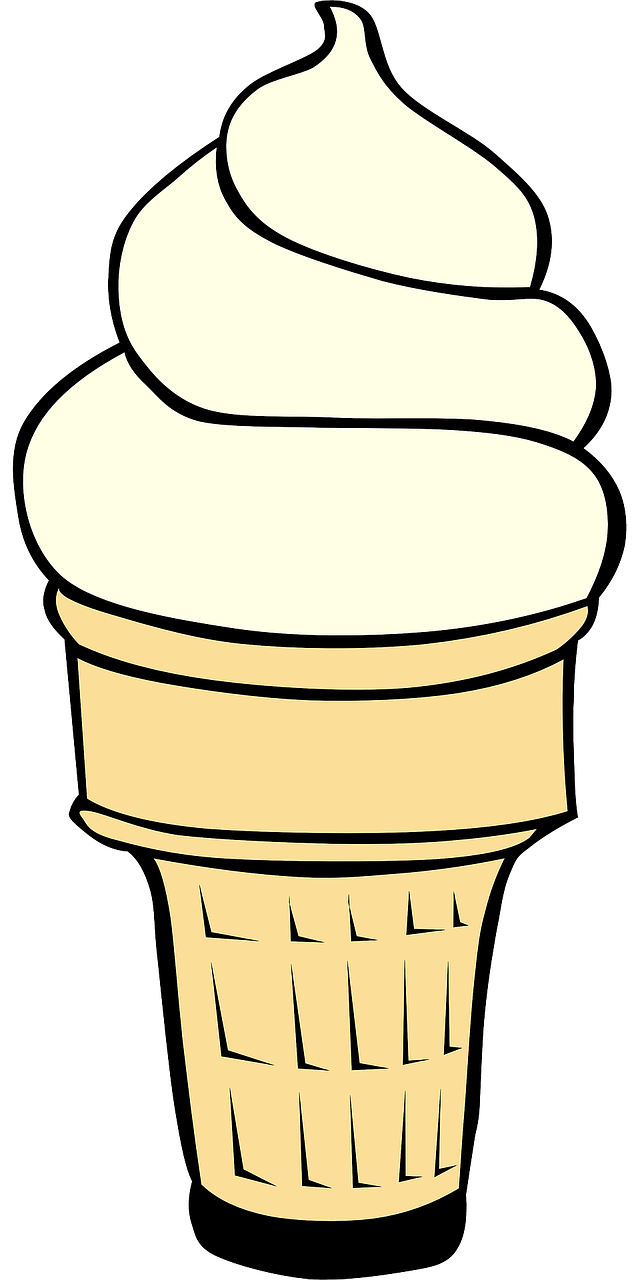 Vanilla Ice Cream, Cone, Dessert Treat Transparent PNG