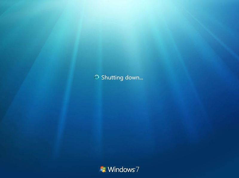 windows7 not shutting down properly