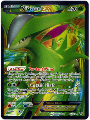 Virizion EX 96/101 Full Art Holo Rare Black & White Plasma Blast Pokemon