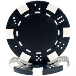 bundle of 25 black striped dice poker chips