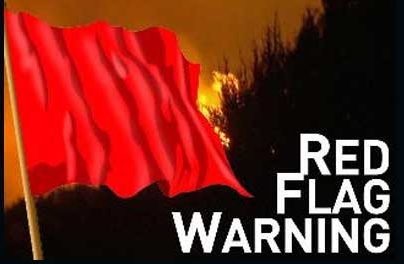 Fire Weather Watch, Red Flag Warning in effect