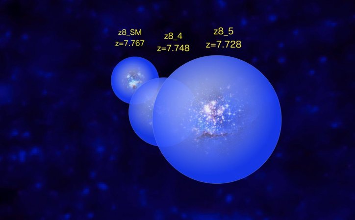 illustration of bubbles of clear space around stars