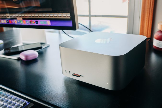 Mac Studio computer sitting on a desk