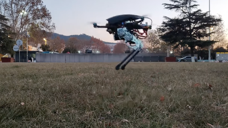 KOU-III robot jumping on lawn