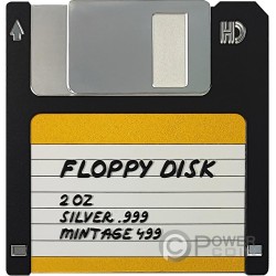 FLOPPY DISK TechStalgic Coloured 2 Oz Silver Coin 2$ Niue 2024