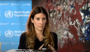 Maria Van Kerkhove, head of the WHO’s emerging disease and zoonosis unit, in a live Q&A on June 9 (Screenshot, WHO video)