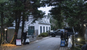 The access road to President Joe Biden's home in Wilmington, Del., is seen from a media van on Jan. 13, 2023.  The discovery of classified documents at the home of former Vice President Mike Pence is scrambling the blame game in Washington. Now, lawmakers from both parties seem united in frustration with the string of mishaps in the handling of the U.S. government's secrets. (AP Photo/Carolyn Kaster, File)