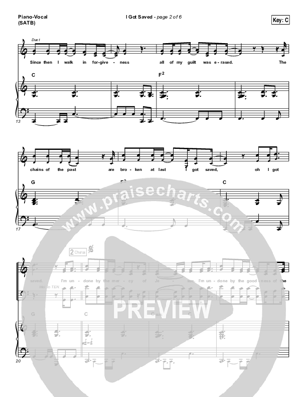 I Got Saved Piano/Vocal (SATB) (Selah)