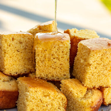 Square cornbread picture.