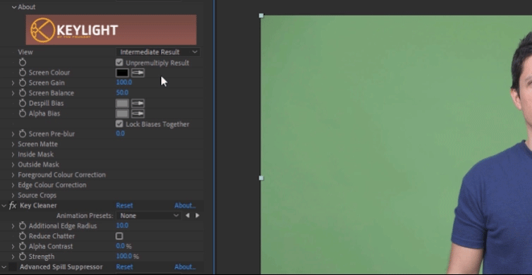 Key Green Screen Footage in After Effects - Color Picker