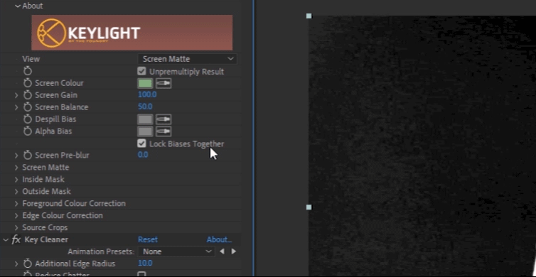 Key Green Screen Footage in After Effects - Screen Matte Settings