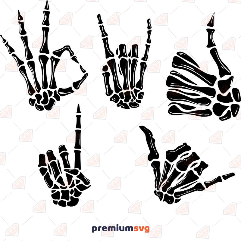 Stay Spooky & Skeleton Hand Peace Sign SVG Design | PremiumSVG