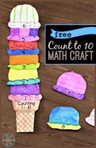 cut and paste ice cream counting printable