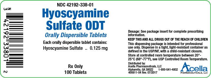 Rx Item-Hyoscyamine .125MG ODT 100 Tab by Acella Pharma USA Gen Levsin