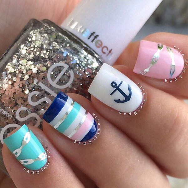 Anchor Fall Nail Design