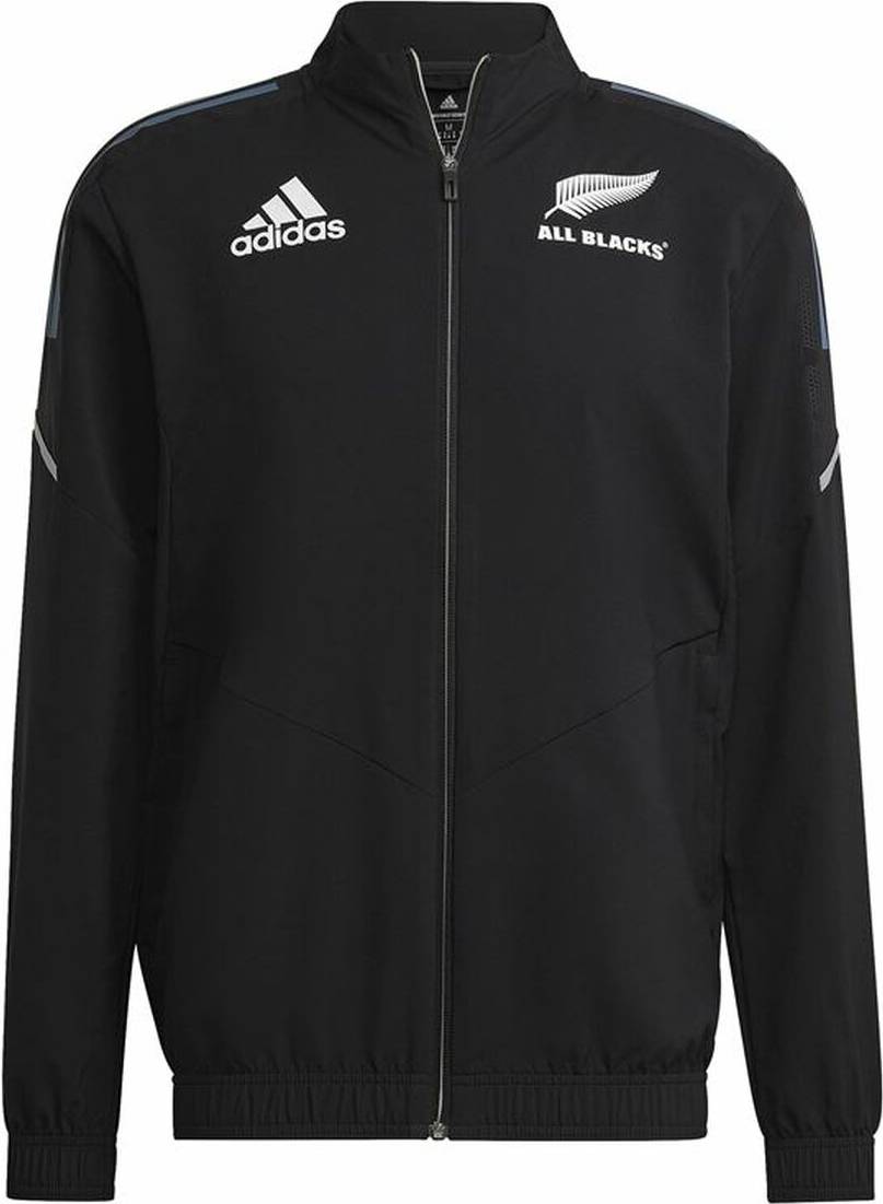 Adidas All Blacks Rugby Presentation jakke Black White Wonder Steel ...