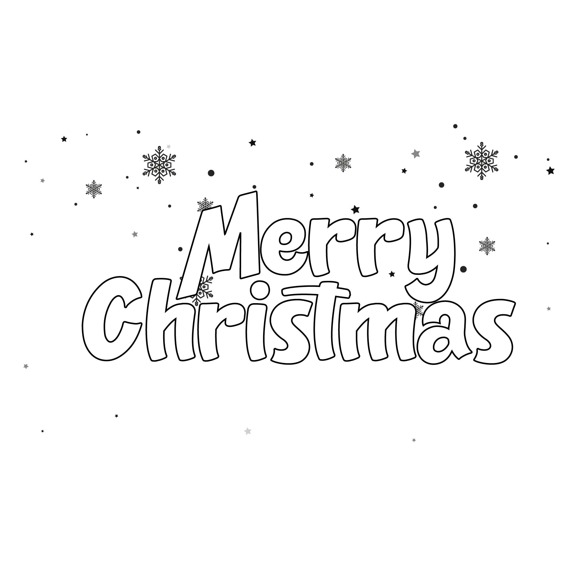 Merry Christmas Banner Printable Black And White