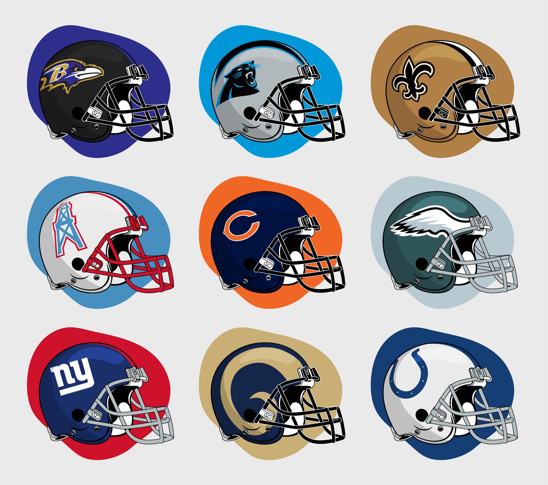 Printable NFL Team Helmets